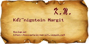 Königstein Margit névjegykártya